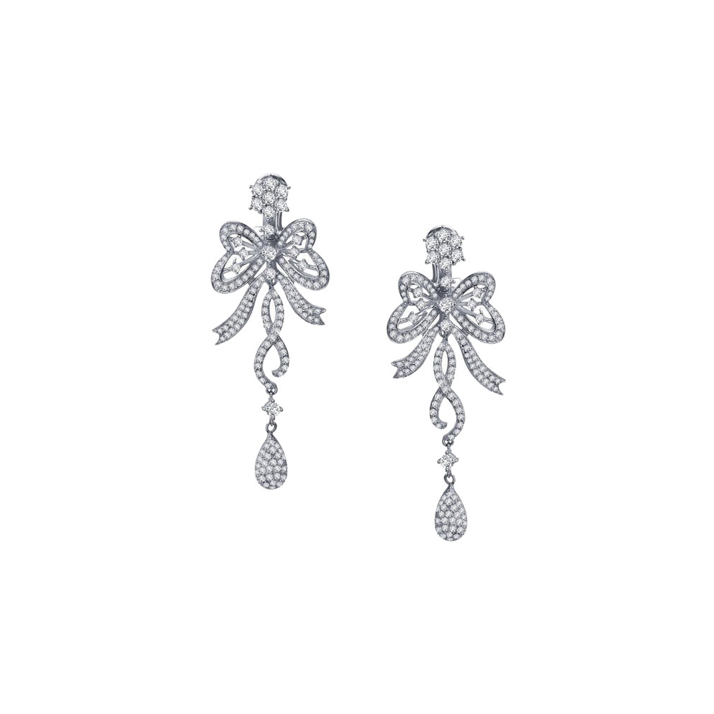 Silver Diamond Earring Set